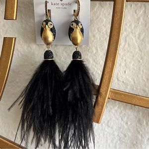 Kate Spade ♠️ Penguin 🐧 Feather Earrings NWT